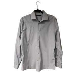 Tommy Hilfiger White and Blue Long Sleeved Button Up Shirt